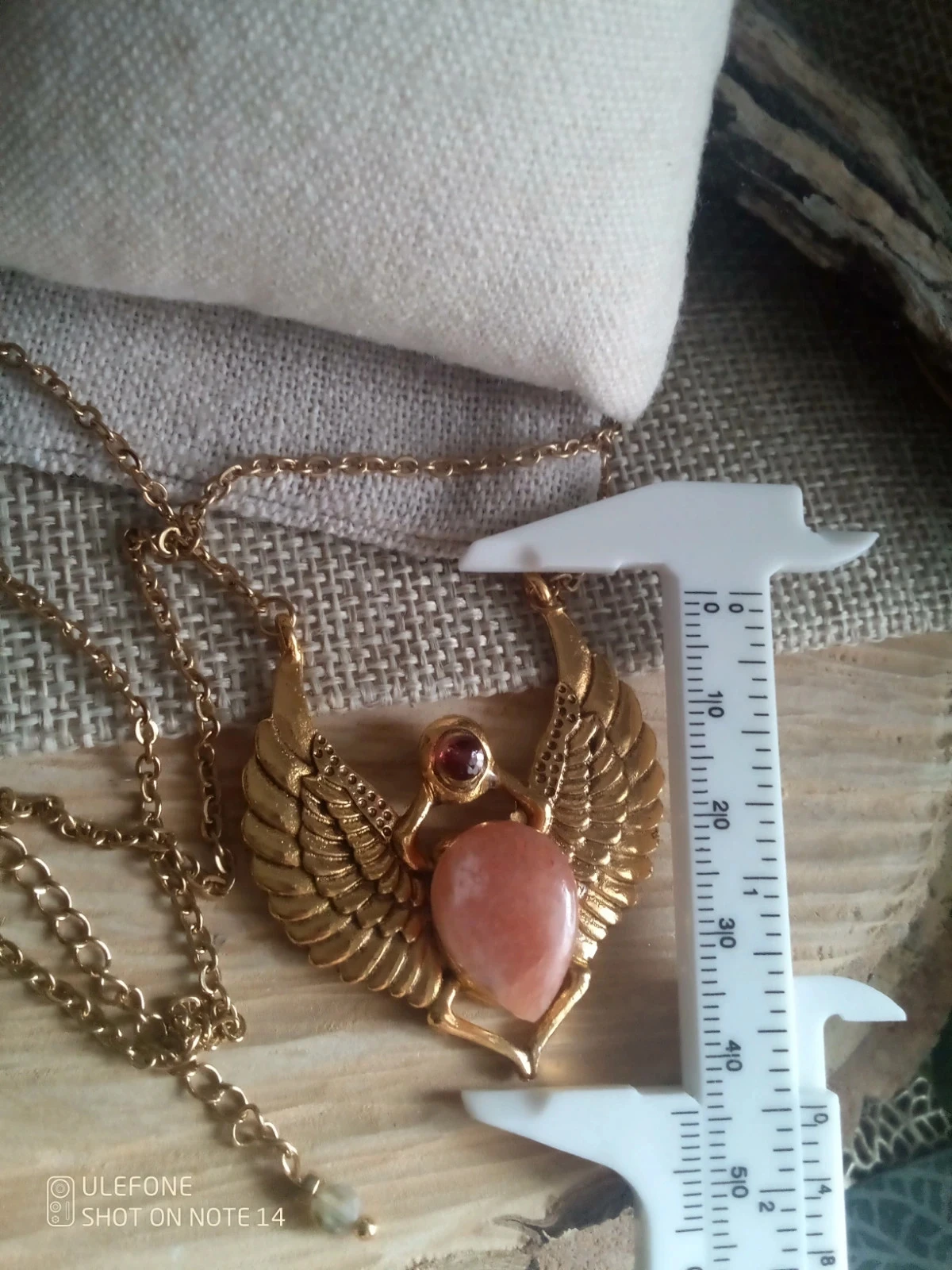 Collier scarabée Egyptien pierres naturelles semi précieuses – photo 3